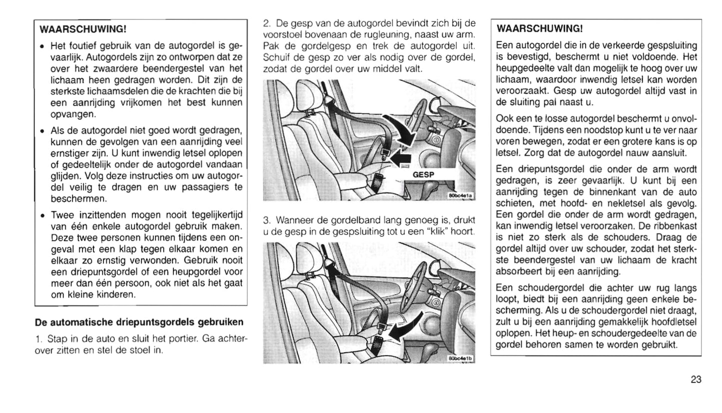 2000-2006 Chrysler PT Cruiser Bedienungsanleitung | Niederländisch