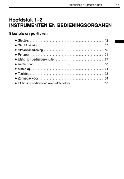 2004-2005 Toyota Yaris Verso Owner's Manual | Dutch