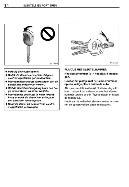 2004-2005 Toyota Yaris Verso Owner's Manual | Dutch