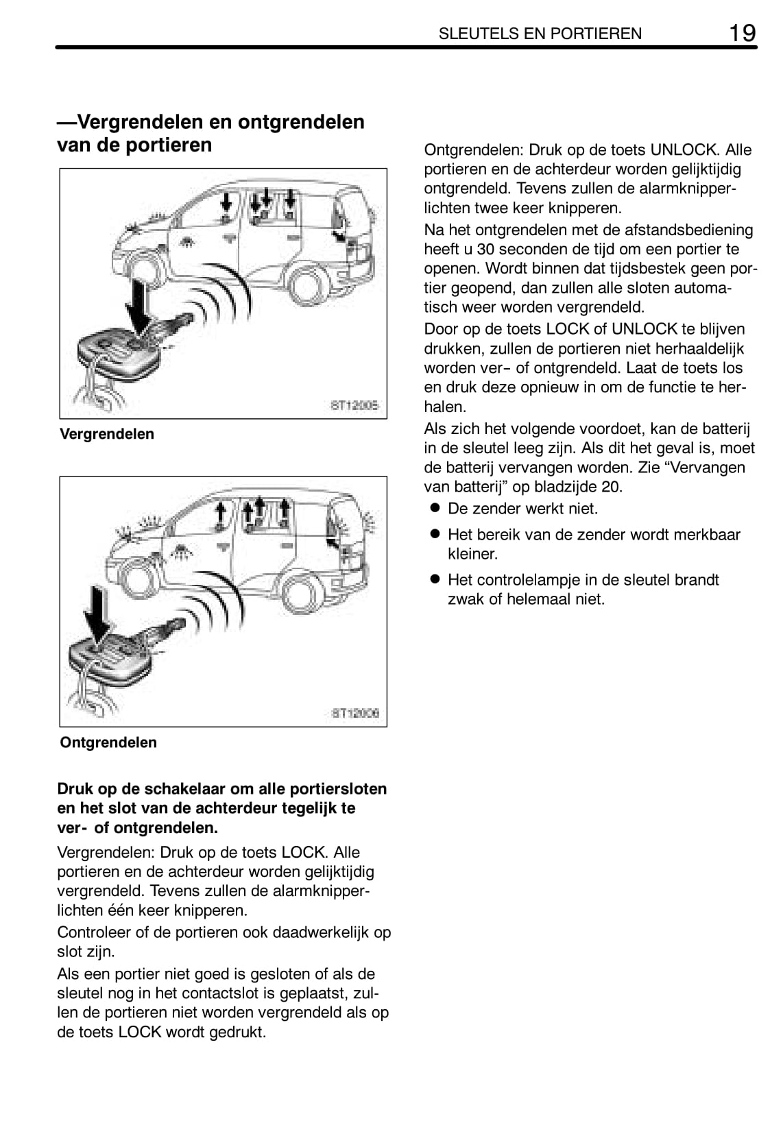 2004-2005 Toyota Yaris Verso Owner's Manual | Dutch