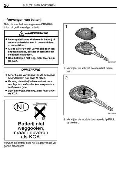 2004-2005 Toyota Yaris Verso Owner's Manual | Dutch