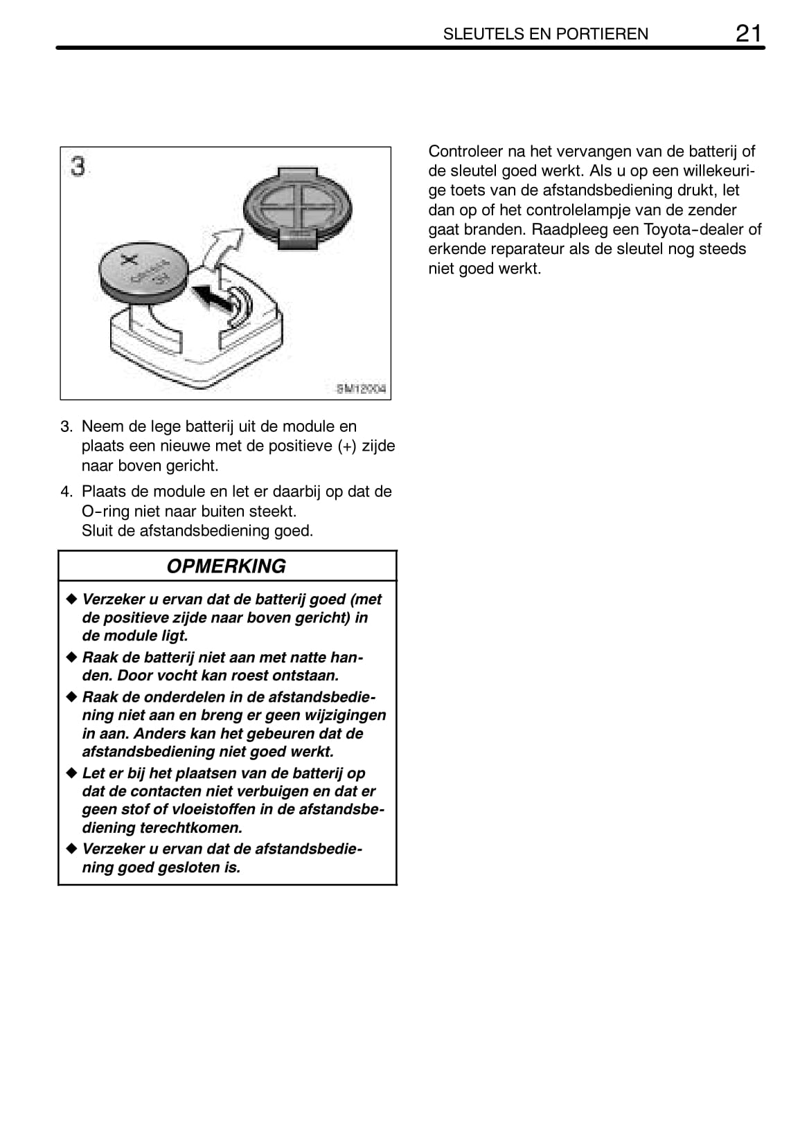 2004-2005 Toyota Yaris Verso Owner's Manual | Dutch