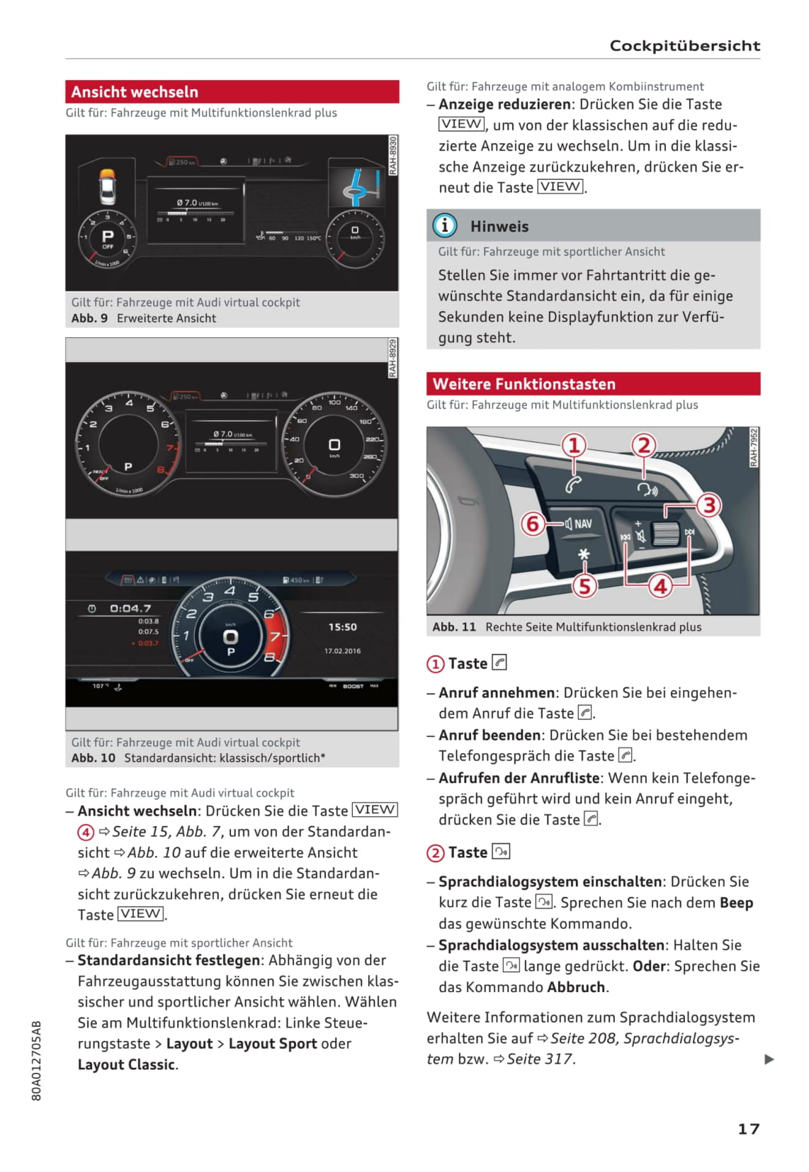 2017-2020 Audi Q5 Gebruikershandleiding | Duits