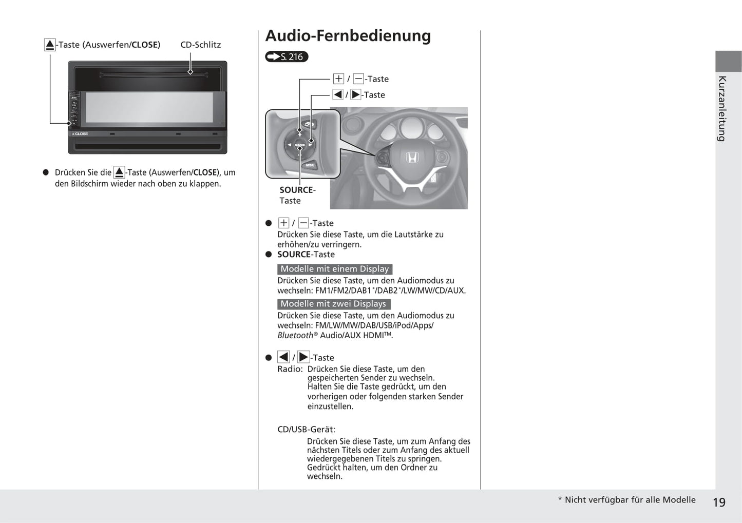 2014-2015 Honda Civic Tourer Owner's Manual | German