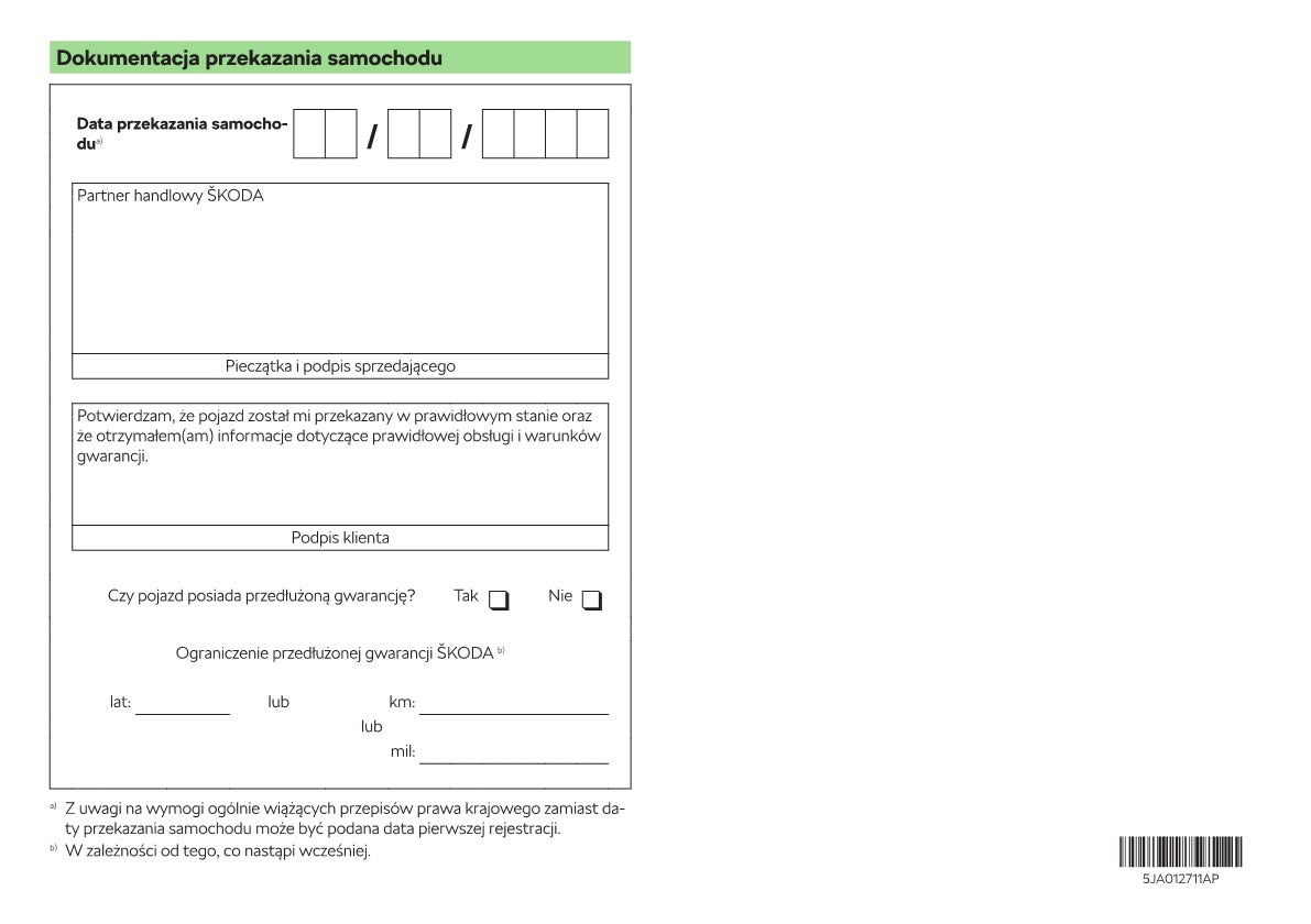 2018-2019 Skoda Rapid Owner's Manual | Polish