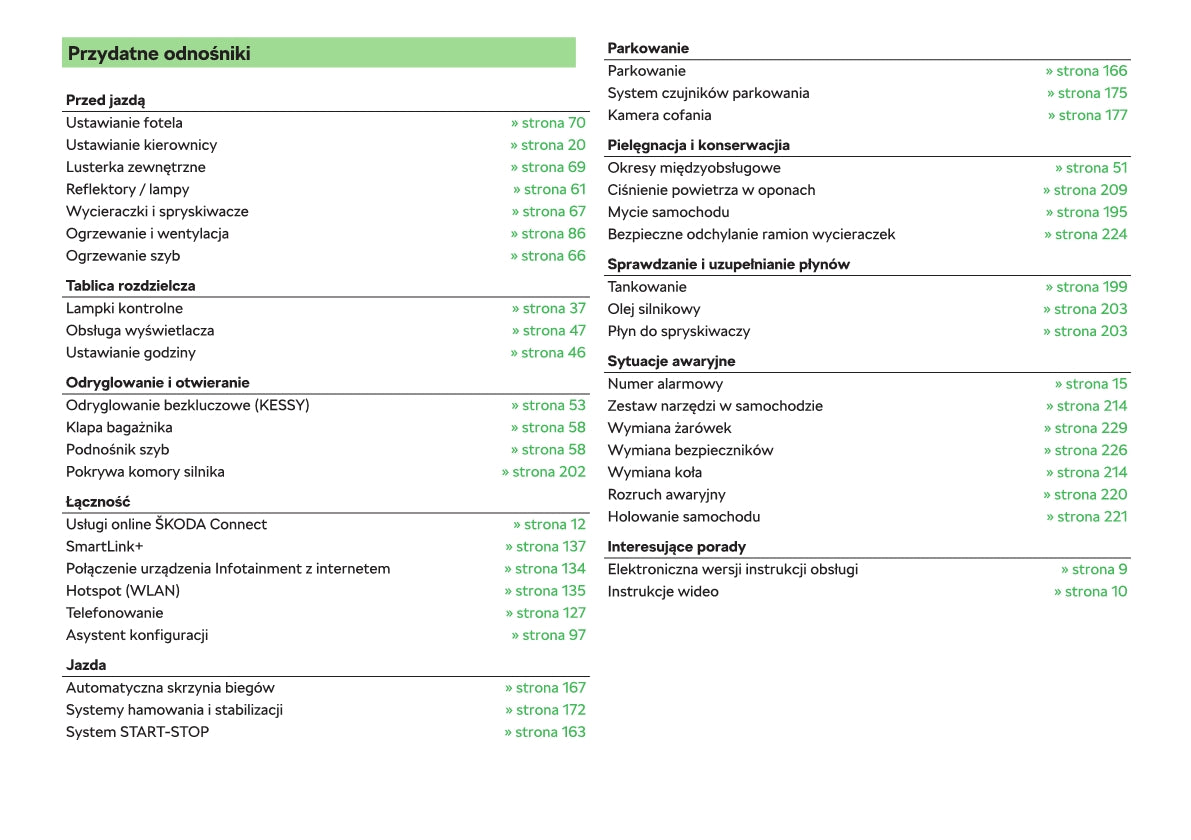 2018-2019 Skoda Rapid Owner's Manual | Polish