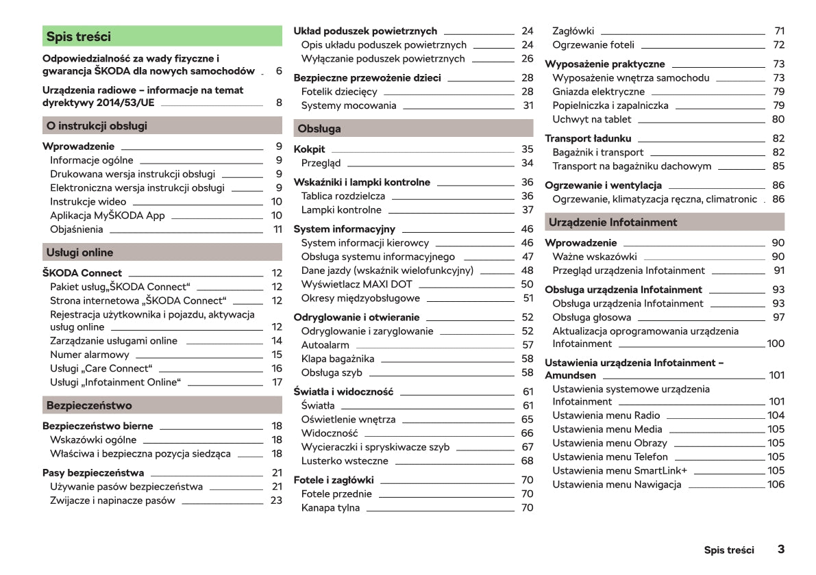 2018-2019 Skoda Rapid Owner's Manual | Polish