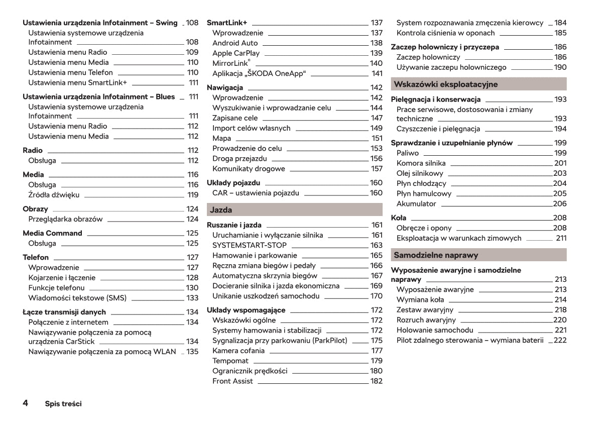 2018-2019 Skoda Rapid Owner's Manual | Polish