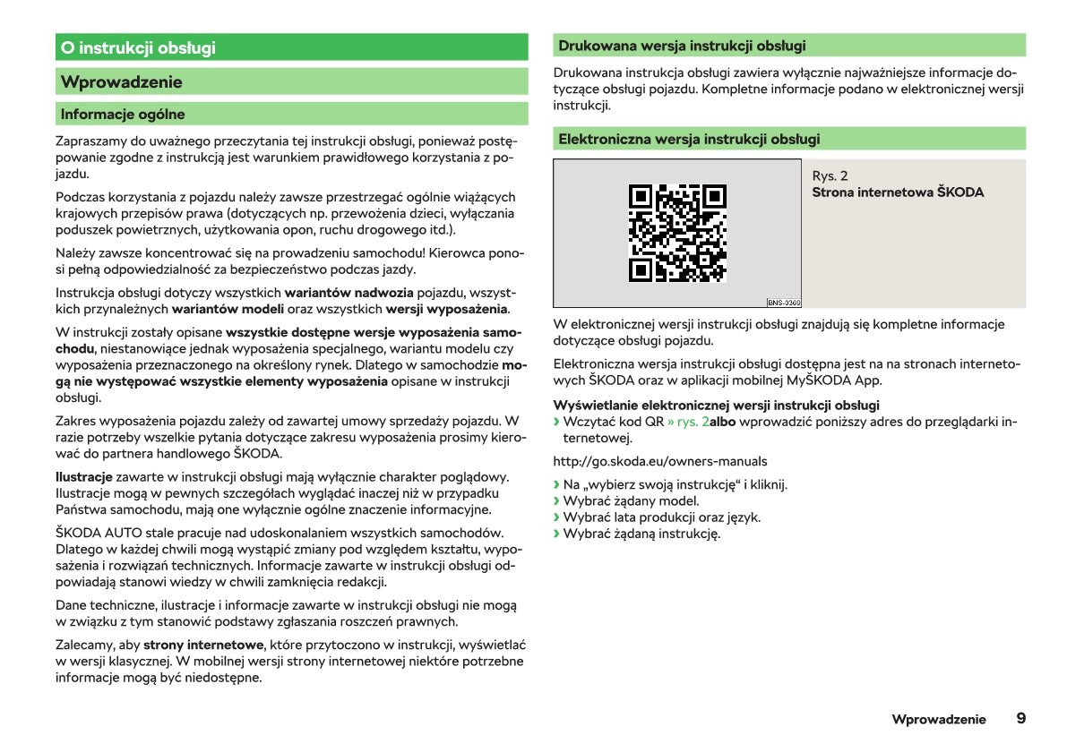 2018-2019 Skoda Rapid Owner's Manual | Polish