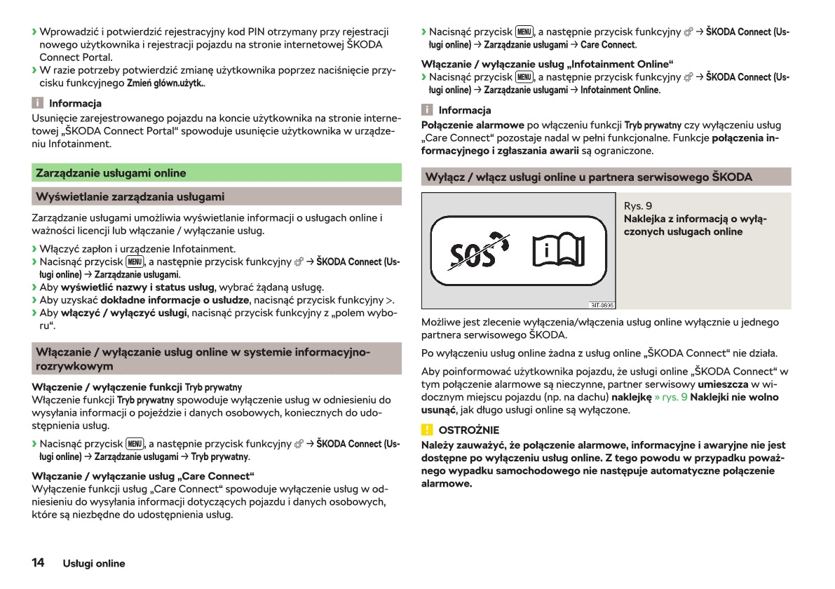 2018-2019 Skoda Rapid Owner's Manual | Polish