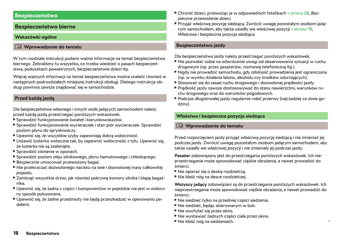 2018-2019 Skoda Rapid Owner's Manual | Polish