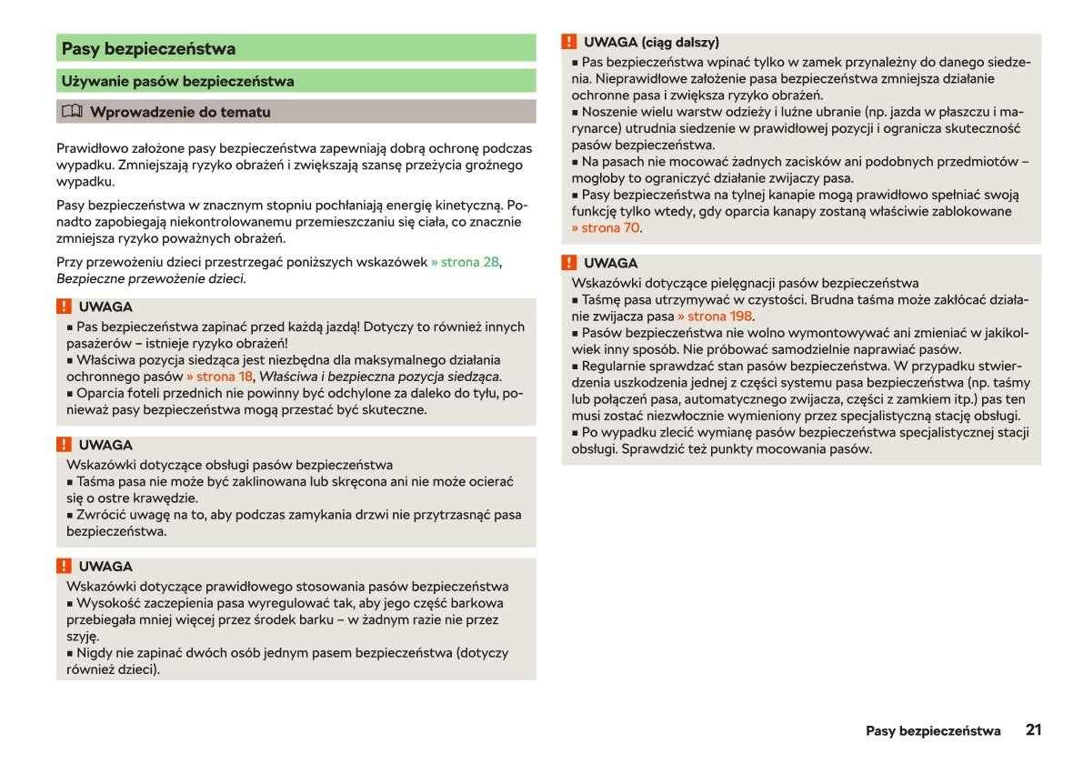 2018-2019 Skoda Rapid Owner's Manual | Polish