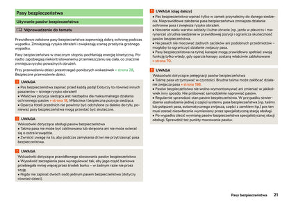 2018-2019 Skoda Rapid Owner's Manual | Polish