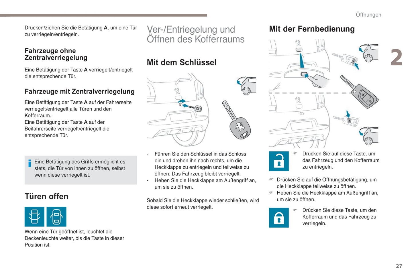 2018-2022 Peugeot 108 Bedienungsanleitung | Deutsch