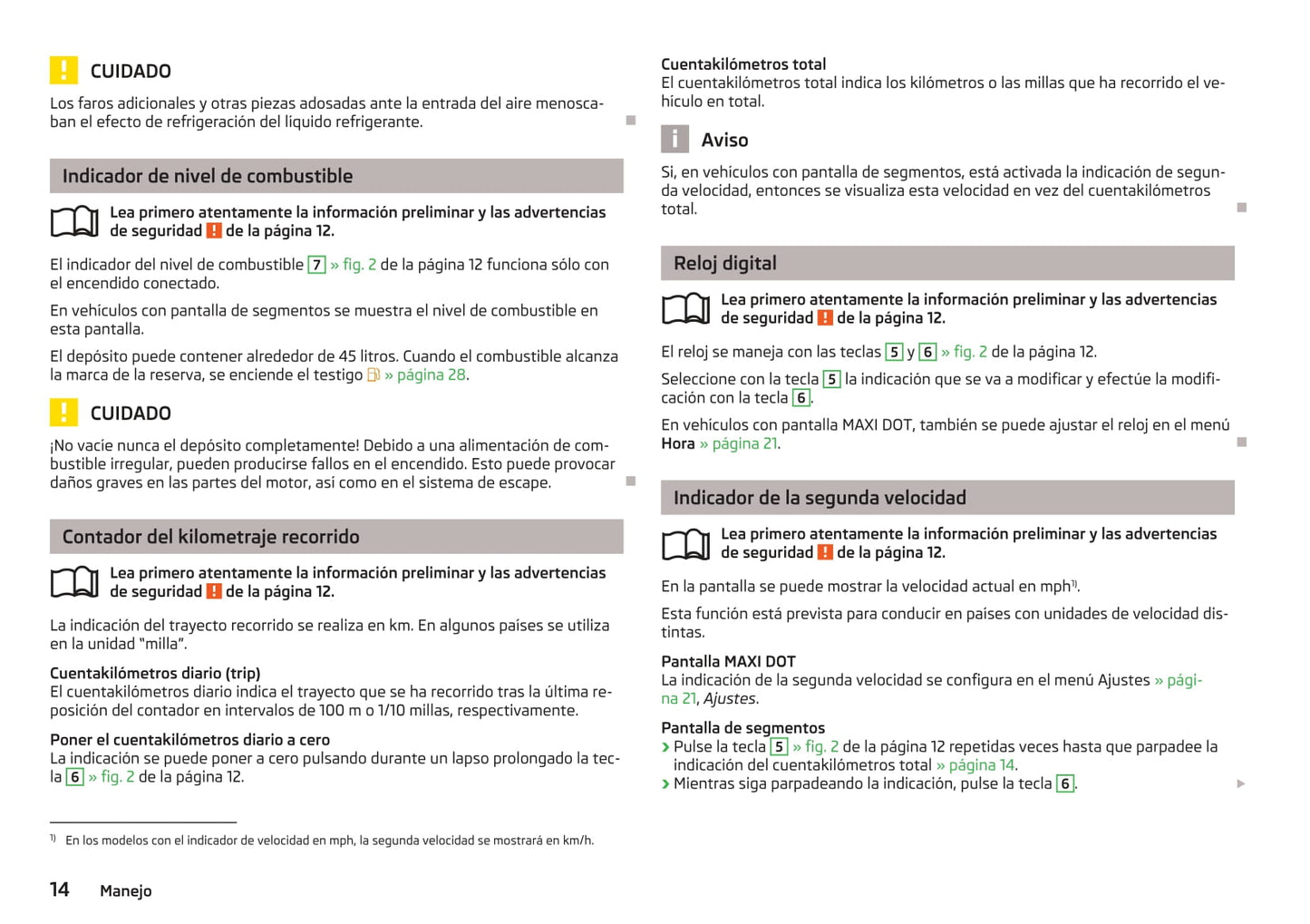 2013-2014 Skoda Fabia Owner's Manual | Spanish