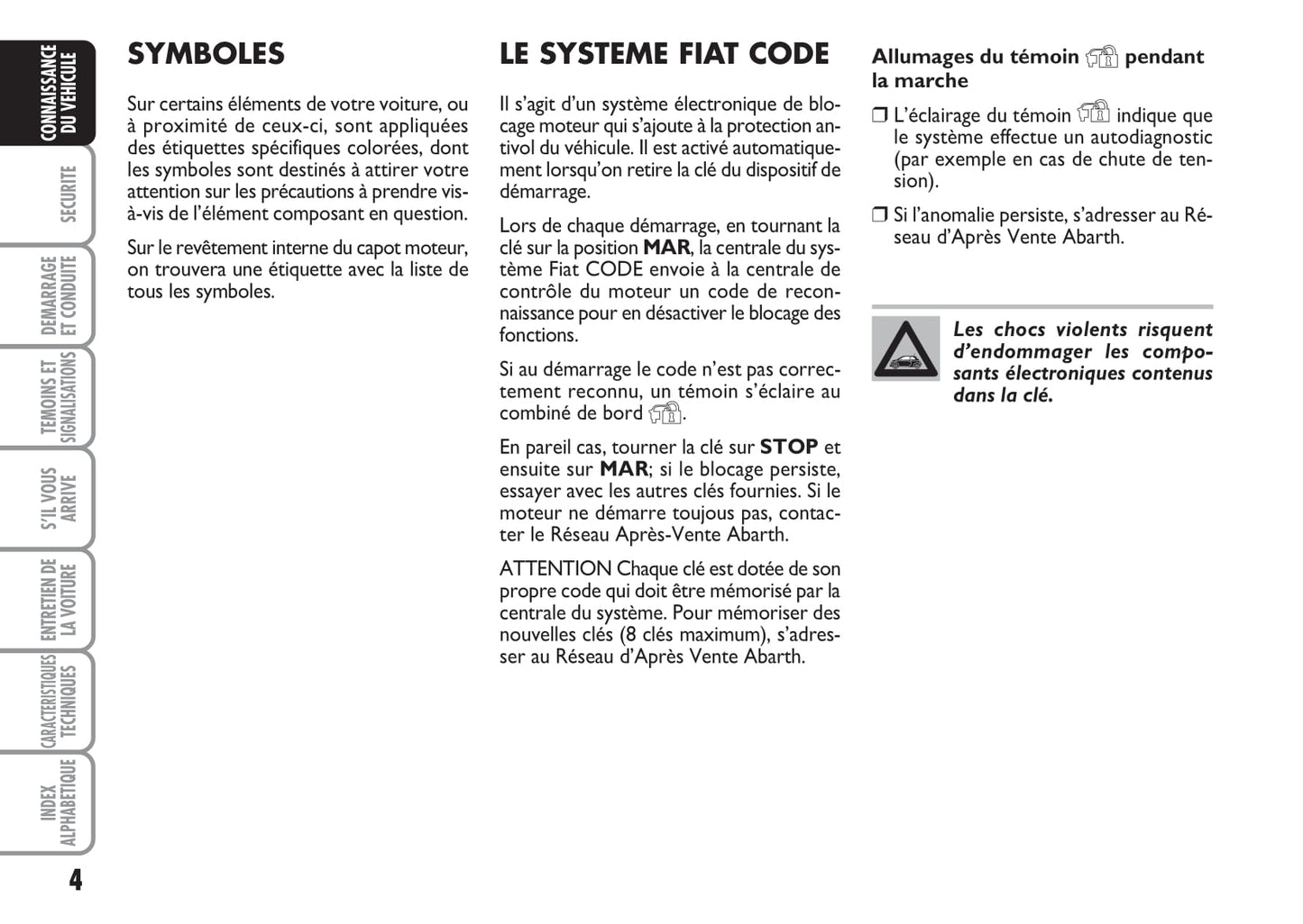 2008-2016 Abarth 500 Manuel du propriétaire | Français