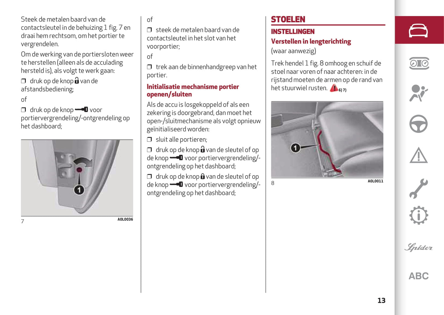 2013-2023 Alfa Romeo 4C Bedienungsanleitung | Niederländisch