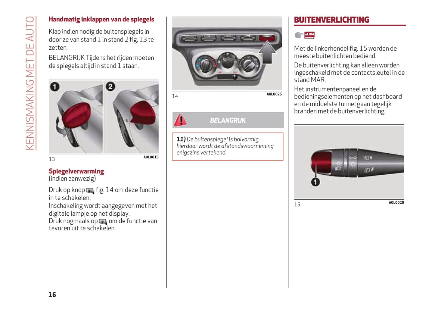 2013-2023 Alfa Romeo 4C Bedienungsanleitung | Niederländisch