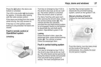 2012-2014 Opel Astra Owner's Manual | English