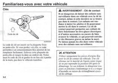 2003 Kia Rio Bedienungsanleitung | Französisch