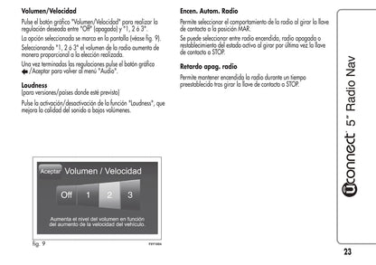 Alfa Romeo Mito Uconnect 5 Radio Nav Instrucciones 2014 - 2015