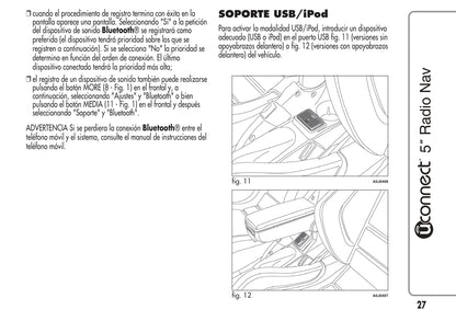 Alfa Romeo Mito Uconnect 5 Radio Nav Instrucciones 2014 - 2015