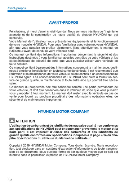 2020 Hyundai i10 Manuel du propriétaire | Français