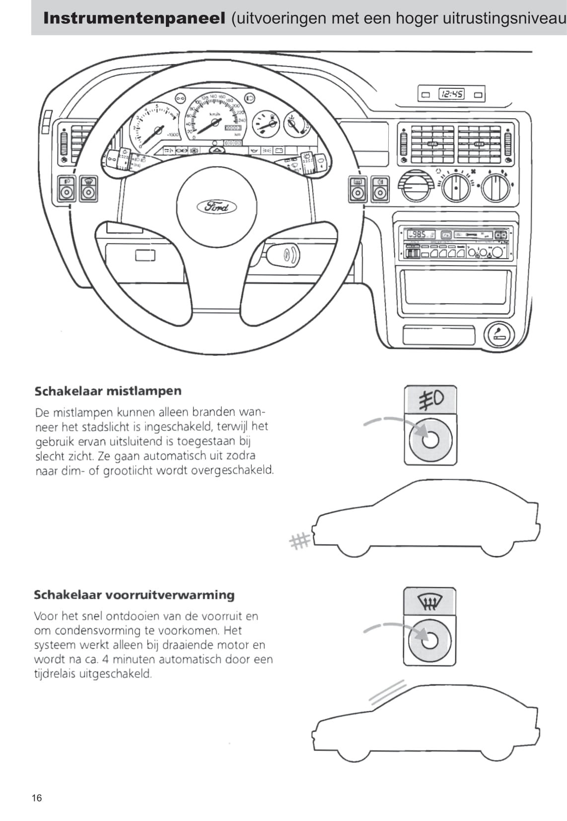 1990-1992 Ford Escort/Escort Van Owner's Manual | Dutch