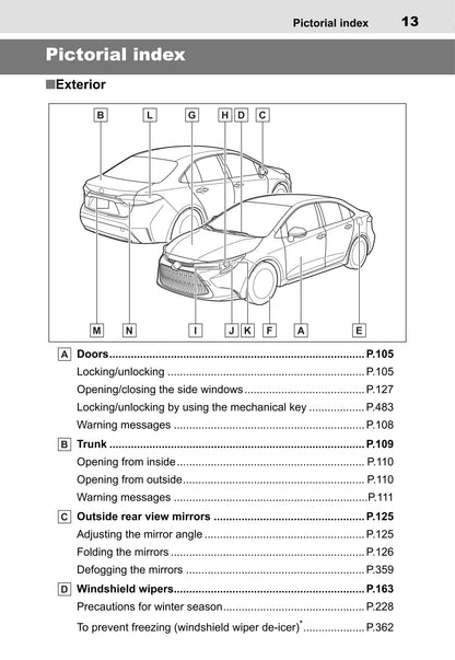 2019-2020 Toyota Corolla Gebruikershandleiding | Engels