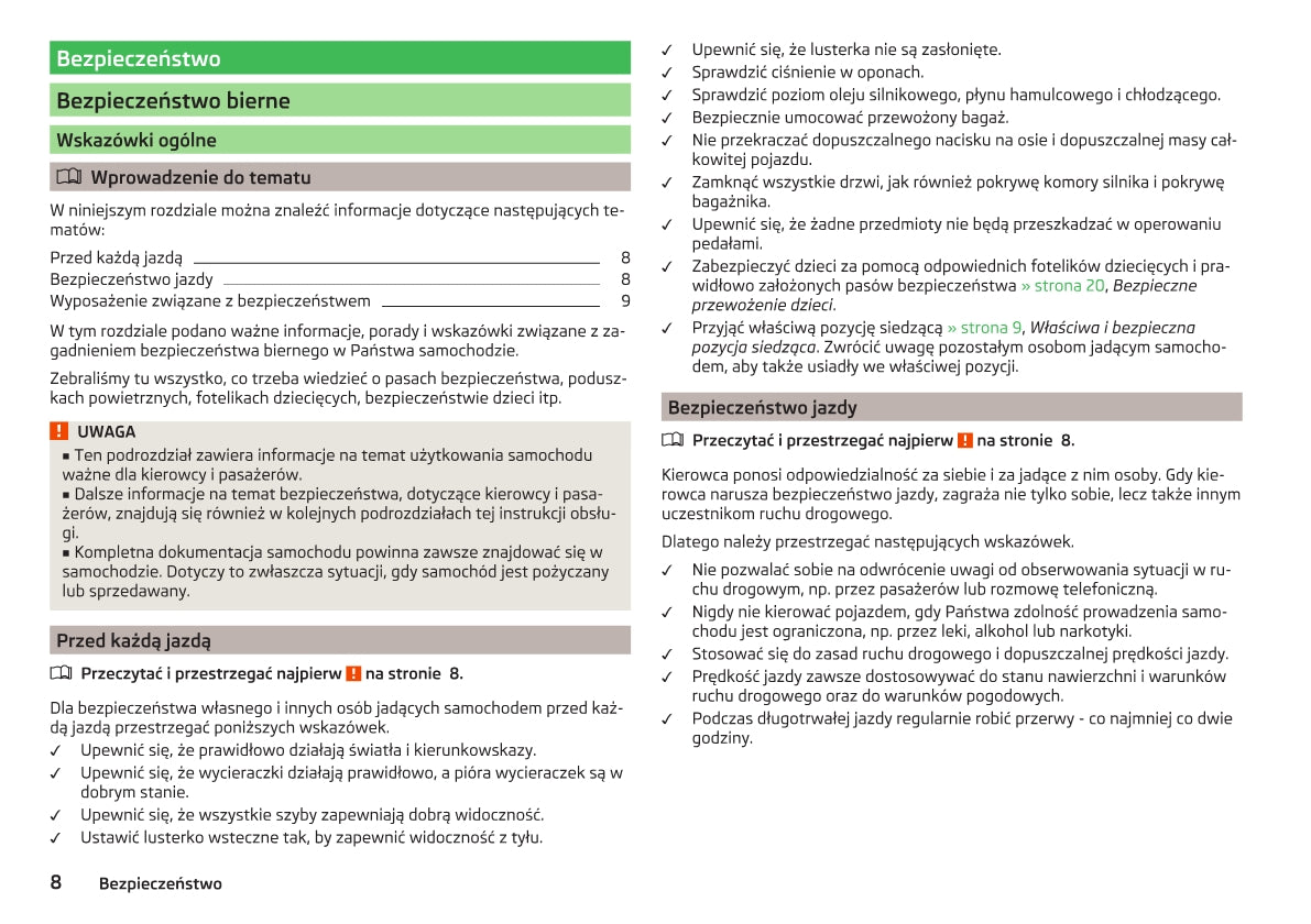 2014-2015 Skoda Citigo Owner's Manual | Polish