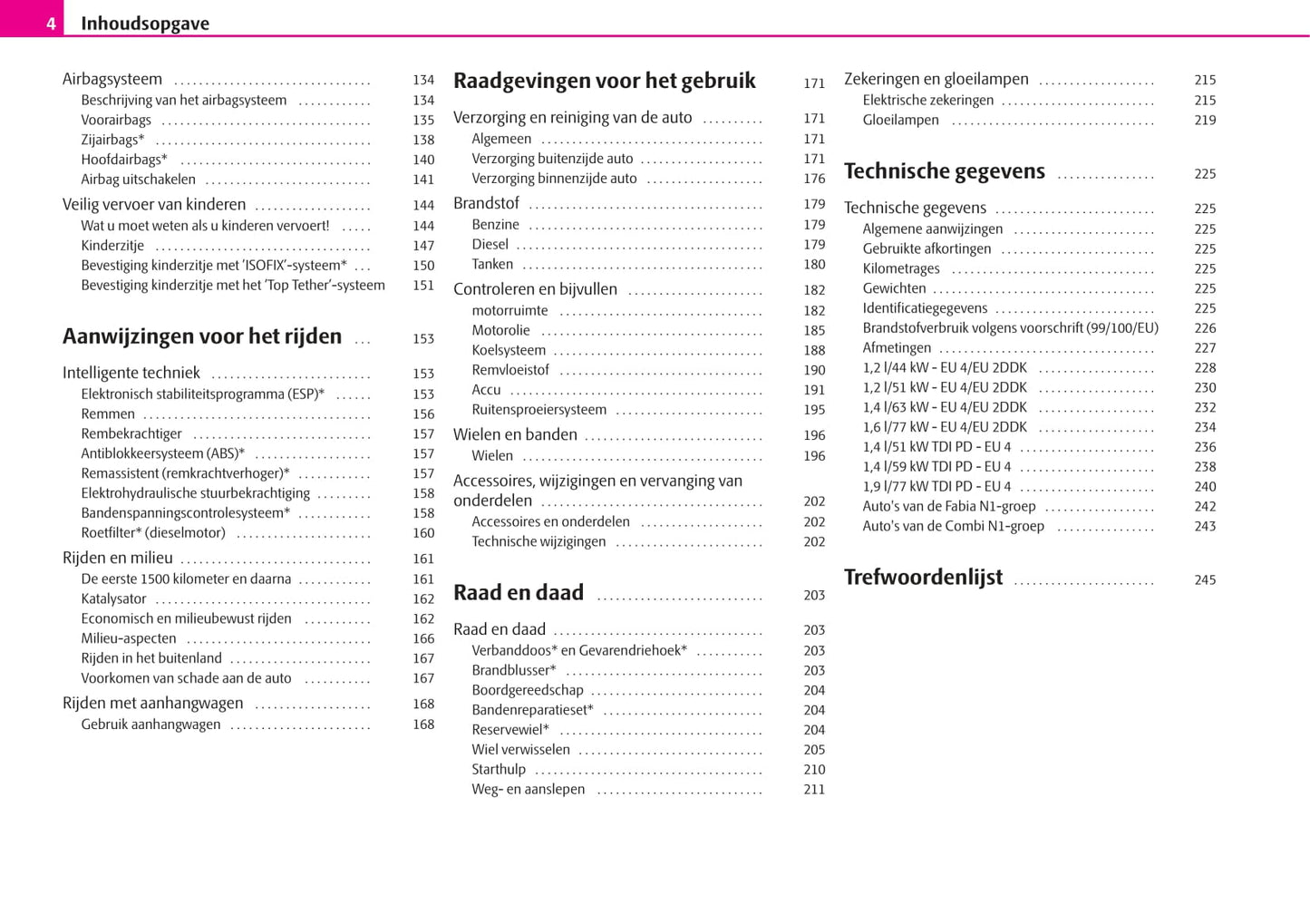 2008-2009 Skoda Fabia Owner's Manual | Dutch