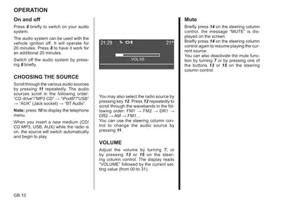 Renault Radio CD Bluetooth Owner's Manual