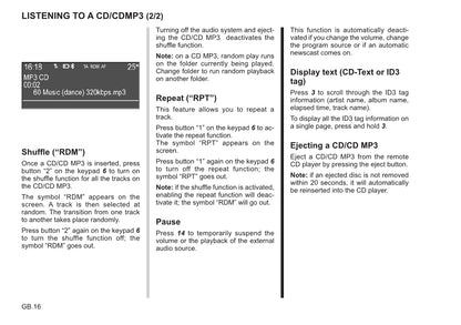 Renault Radio CD Bluetooth Owner's Manual