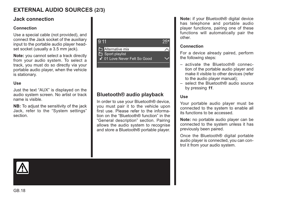 Renault Radio CD Bluetooth Owner's Manual