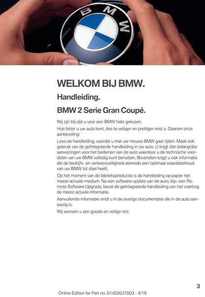 2020 BMW 2 Series Gran Coupé Owner's Manual | Dutch