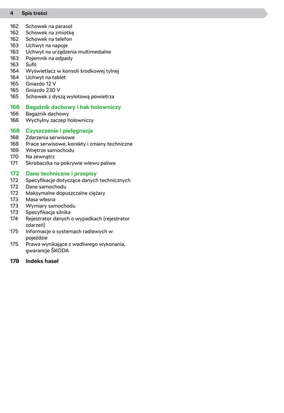 2019-2020 Skoda Octavia Owner's Manual | Polish