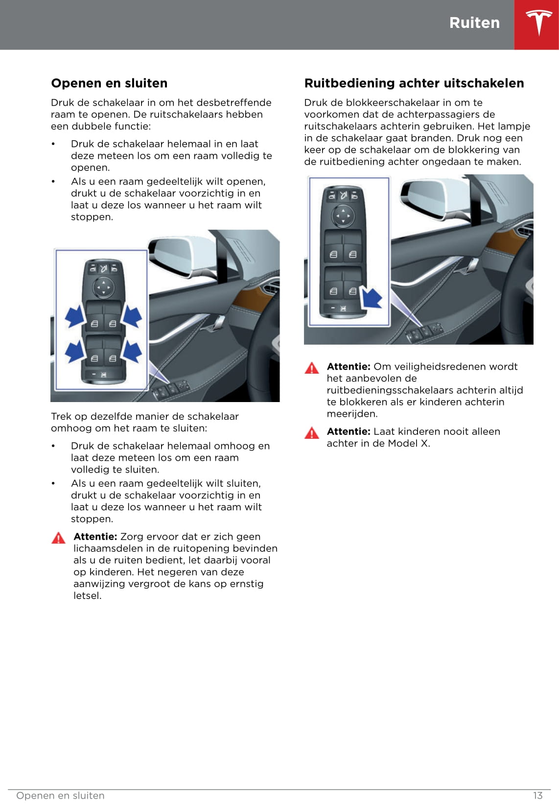 2016-2020 Tesla Model X Owner's Manual | Dutch