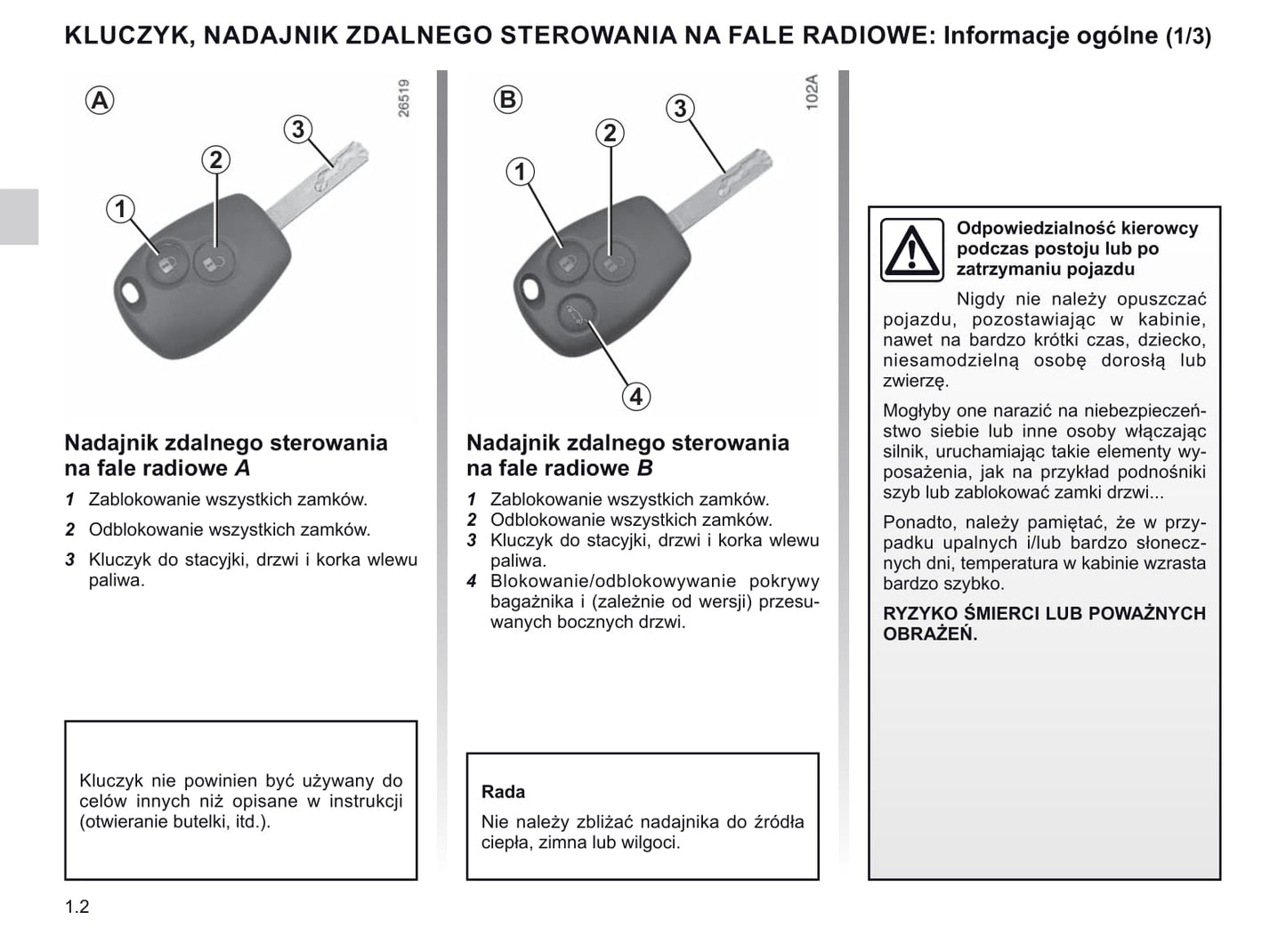 2019-2020 Renault Master Owner's Manual | Polish