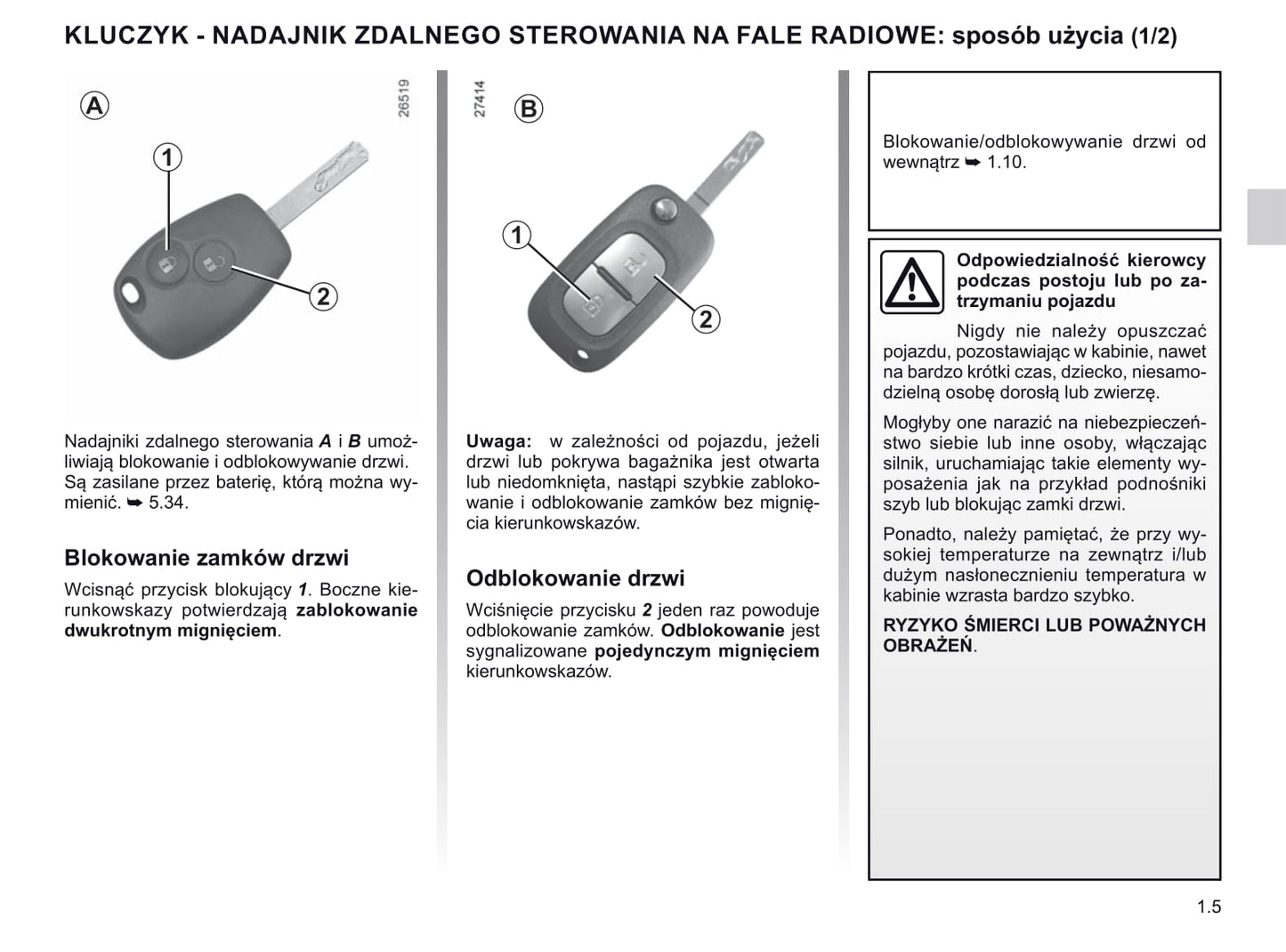 2019-2020 Renault Master Owner's Manual | Polish