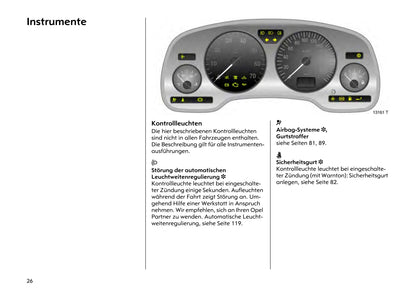 2000-2005 Opel Astra Bedienungsanleitung | Deutsch