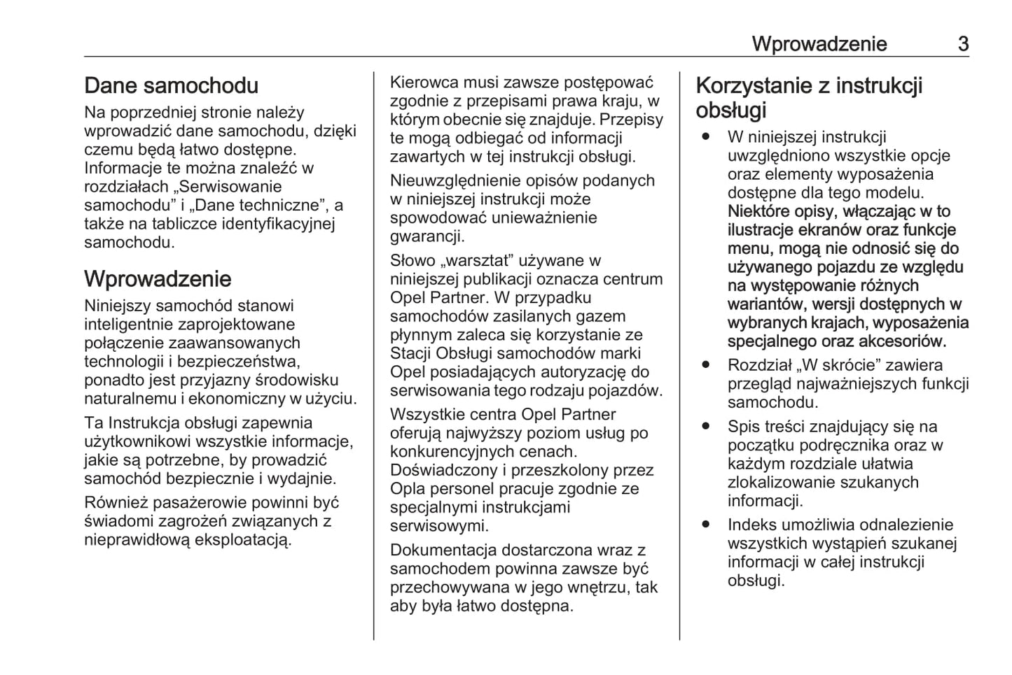 2011-2016 Opel Zafira/Zafira Tourer Owner's Manual | Polish