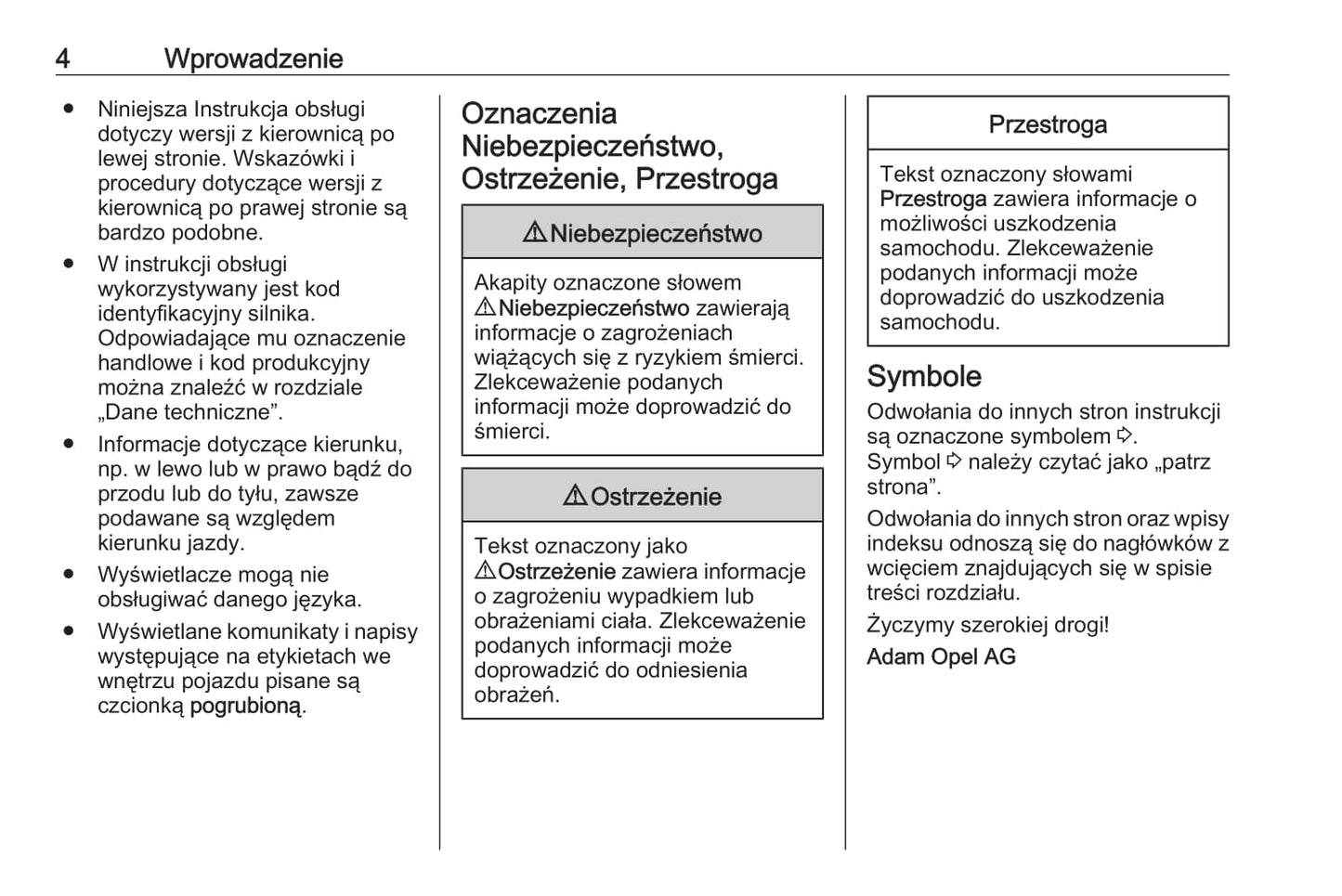 2011-2016 Opel Zafira/Zafira Tourer Owner's Manual | Polish