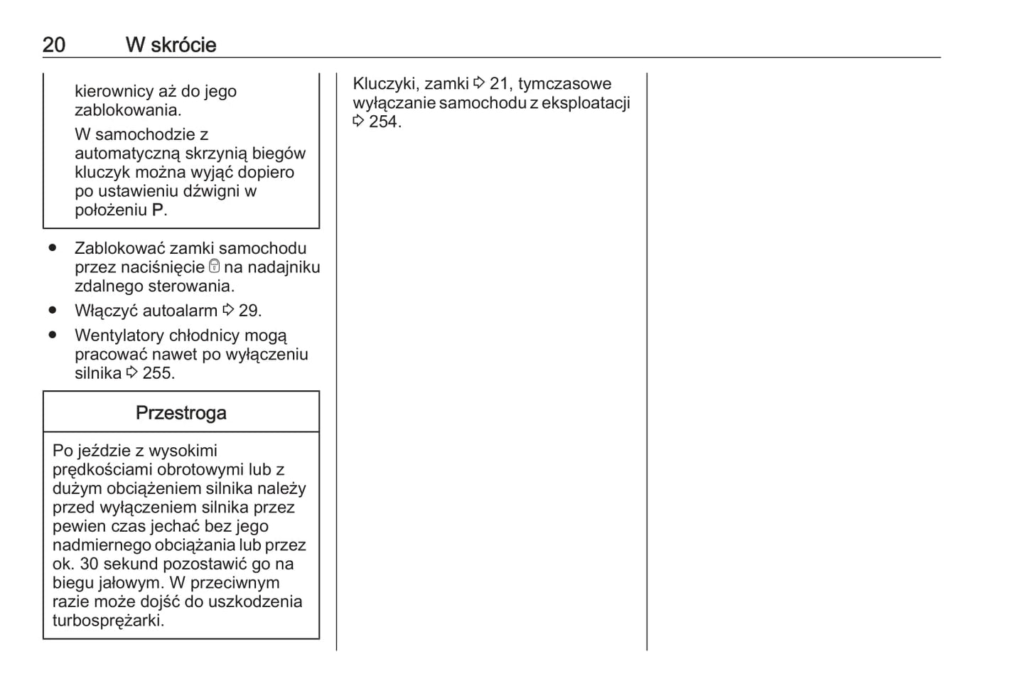 2011-2016 Opel Zafira/Zafira Tourer Owner's Manual | Polish