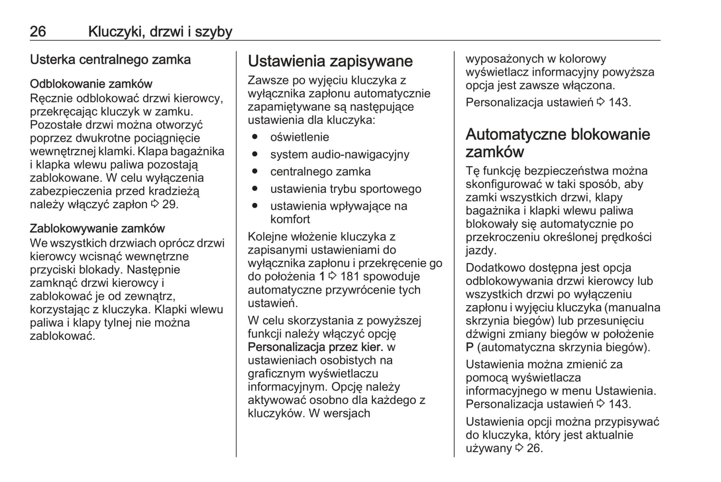 2011-2016 Opel Zafira/Zafira Tourer Owner's Manual | Polish