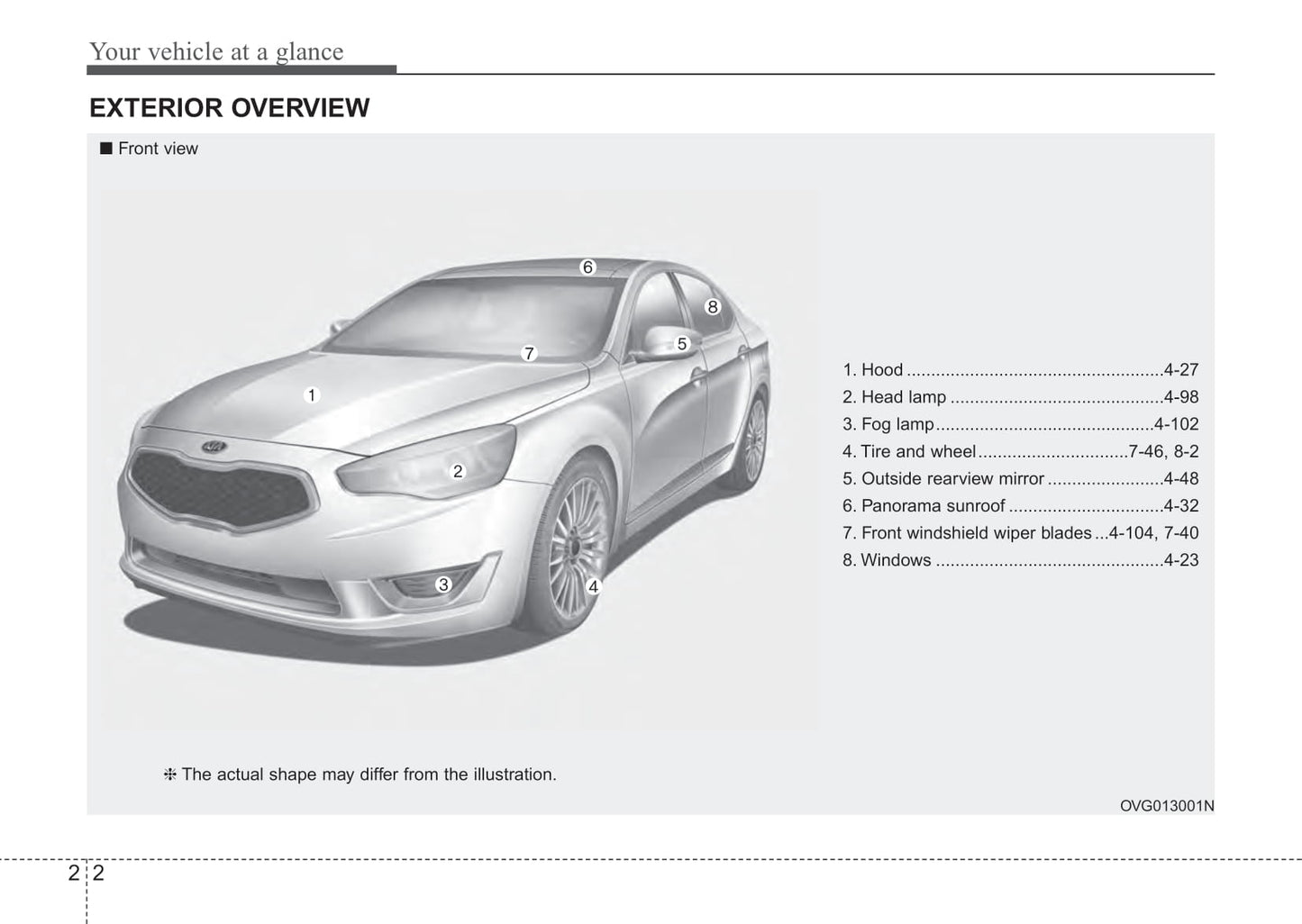 2013-2016 Kia Cadenza Manuel du propriétaire | Anglais