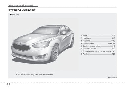 2013-2016 Kia Cadenza Manuel du propriétaire | Anglais