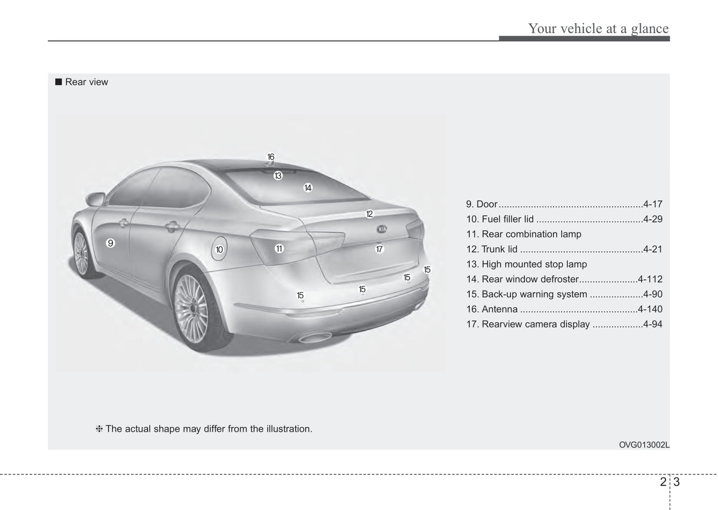 2013-2016 Kia Cadenza Manuel du propriétaire | Anglais