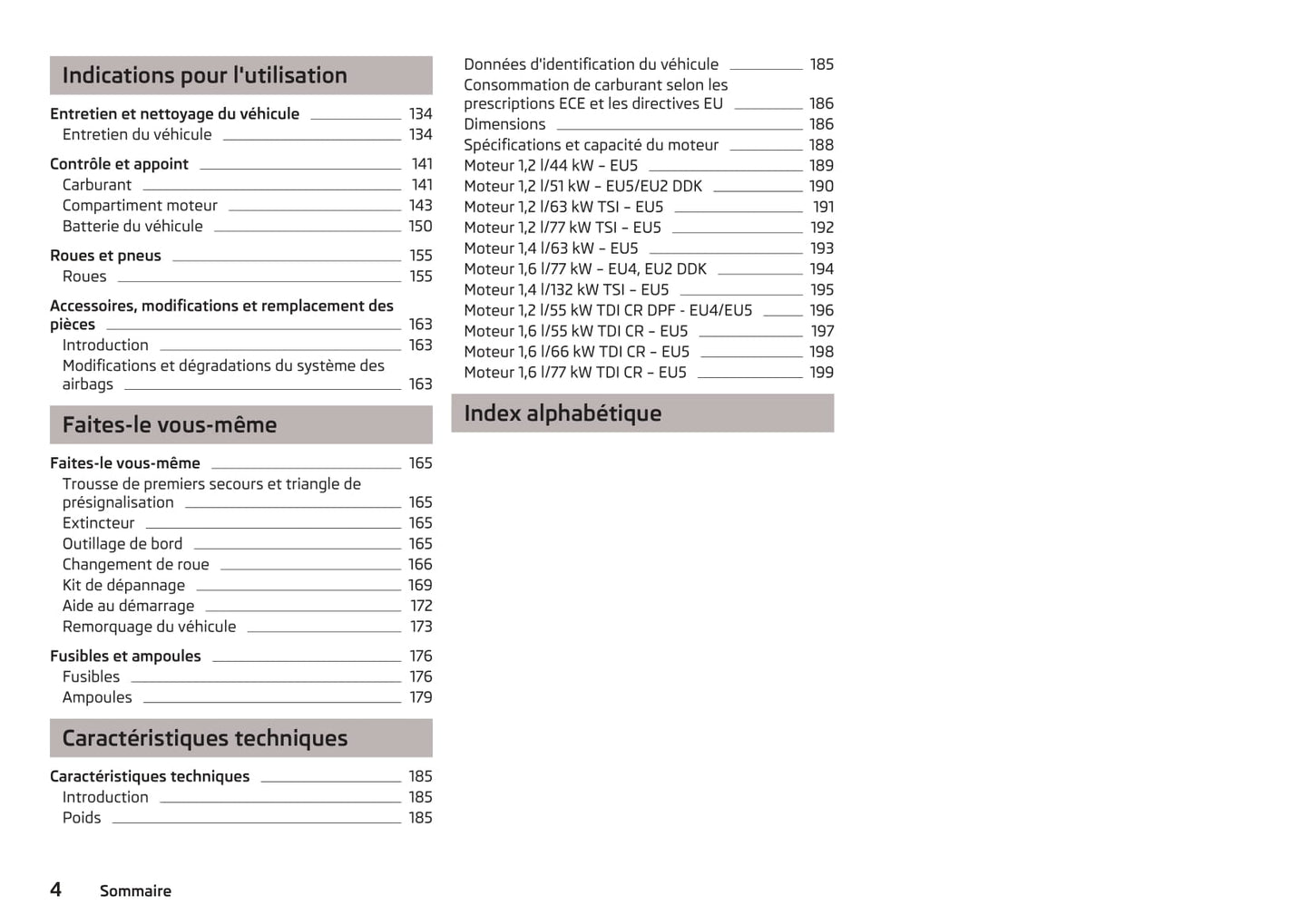 2012-2013 Skoda Fabia Owner's Manual | French