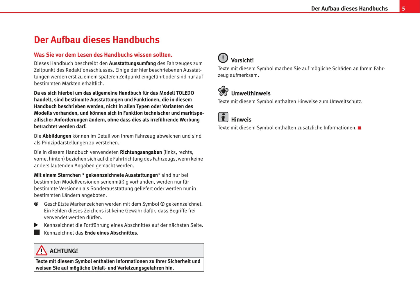 2008 Seat Toledo Owner's Manual | German