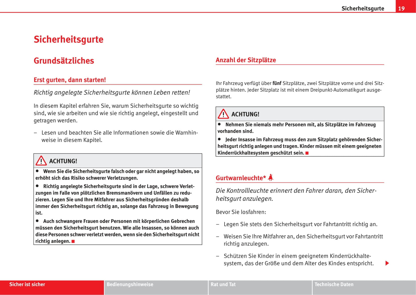 2008 Seat Toledo Owner's Manual | German